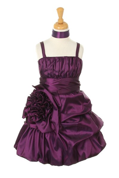 short purple girls pick up dress
